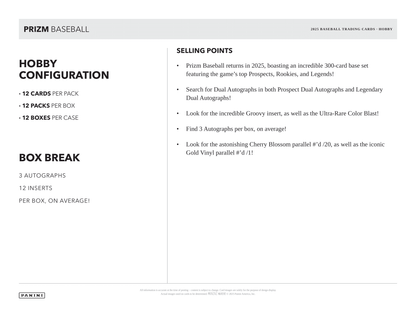 Panini - 2025 Prizm Baseball (MLB) - Hobby Box