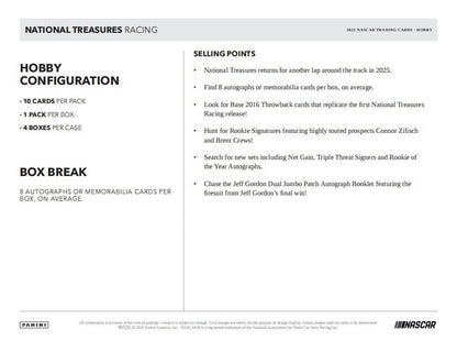 2025 Panini National Treasures Racing Hobby Box