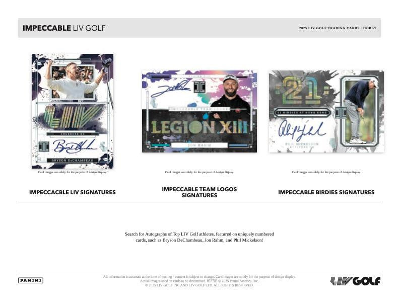 2025 Panini Impeccable LIV Golf Hobby Box