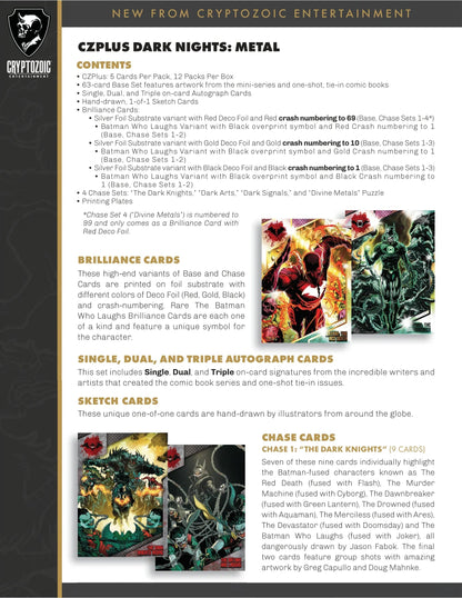 Cryptozoic Entertainment - 2024 CZPlus Dark Nights Metal Trading Cards