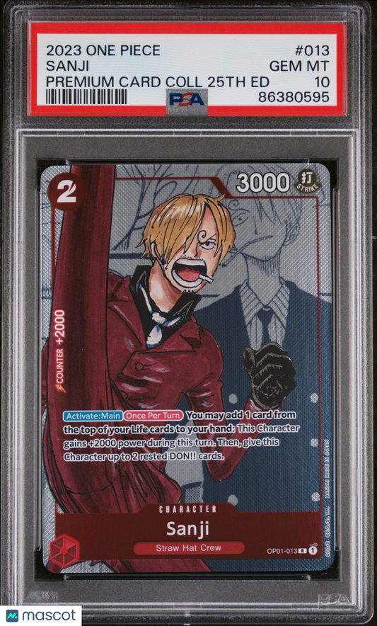 2023 One Piece Premium Bandai Premium Card Collection 25th Edition Sanji PSA 10 #013