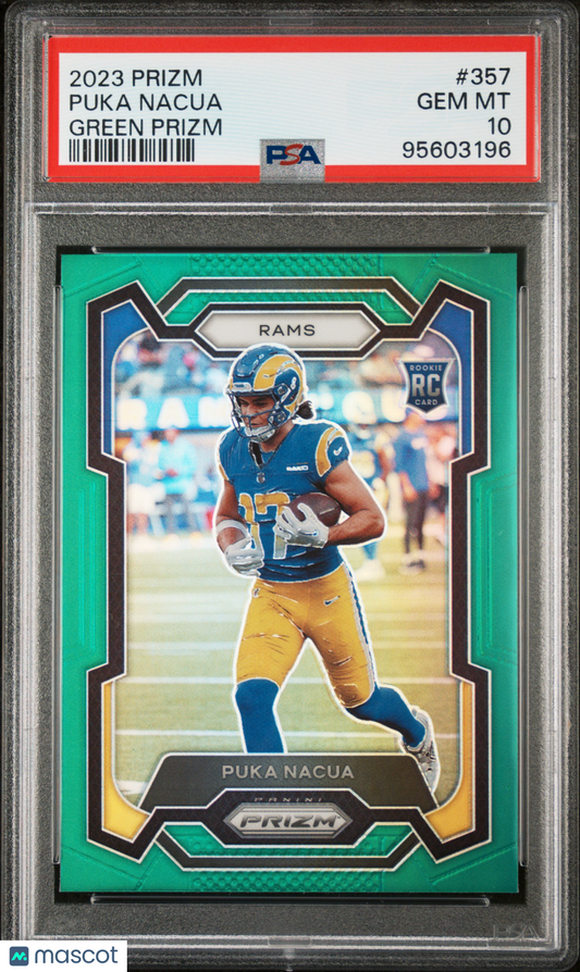2023 Panini Prizm Puka Nacua #357 Green PSA 10