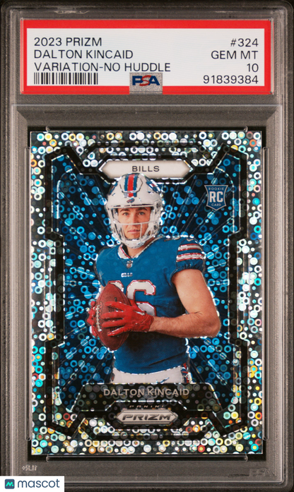 2023 Panini Prizm Dalton Kincaid #324 Variation No Huddle PSA 10