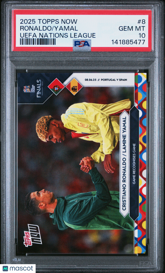 2025 Topps Now UEFA Nations League Yamal Ronaldo #8 PSA 10