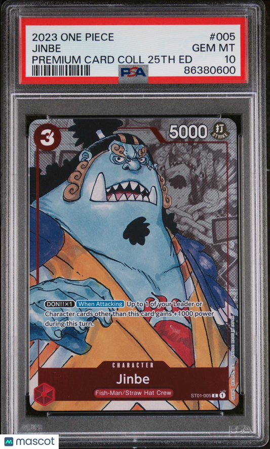 2023 One Piece Premium Bandai Premium Card Collection 25th Edition Jinbe PSA 10 #005