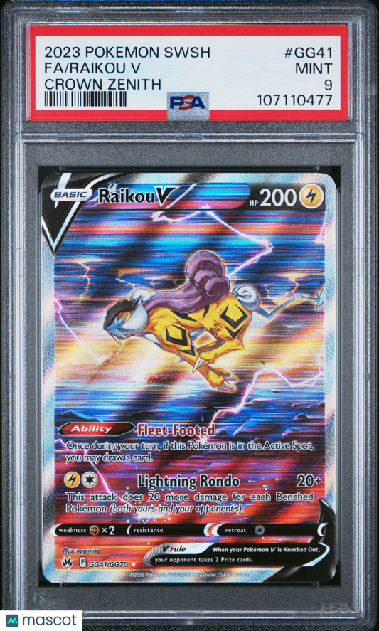 2023 Pokemon Sword And Shield Crown Zenith Raikou V Fa Crown Zenith PSA 9 #GG41