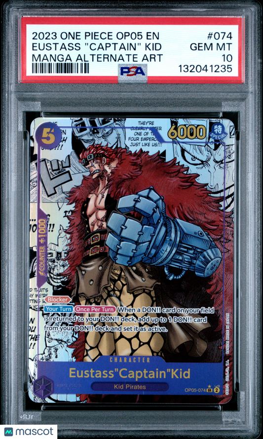 2023 One Piece Op05-Awakening Of The New Era Eustass "captain" Kid Manga Alternate Art PSA 10 #074
