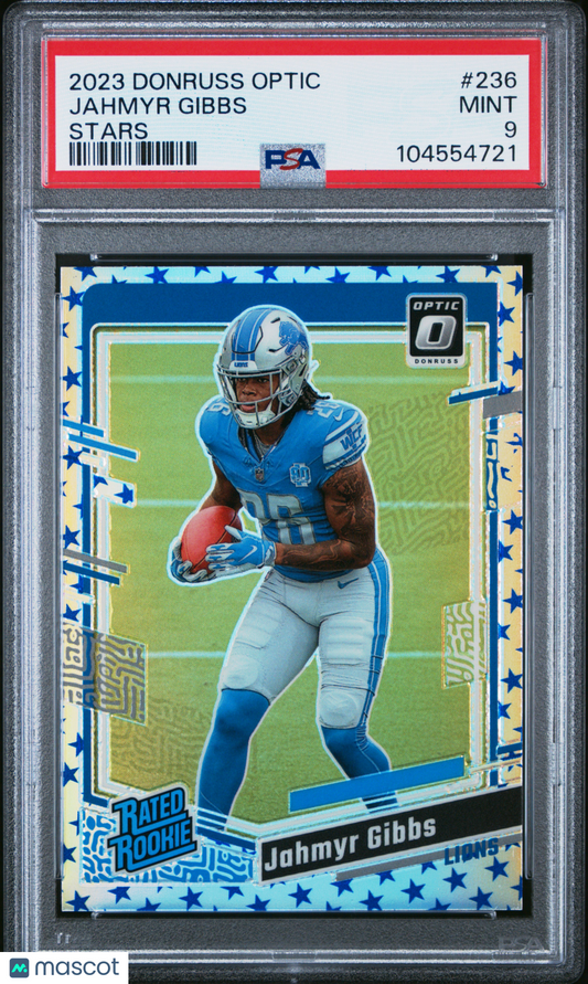 2023 Panini Donruss Optic Jahmyr Gibbs #236 Stars PSA 9