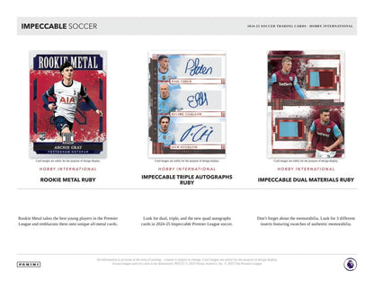 Panini - 2024/25 Impeccable Football (Soccer) - International Hobby Box