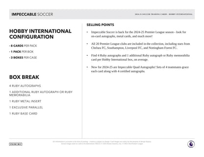 Panini - 2024/25 Impeccable Football (Soccer) - International Hobby Box