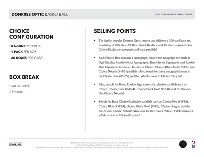 Panini - 2024/25 Donruss Optic Basketball (NBA) - Choice Box