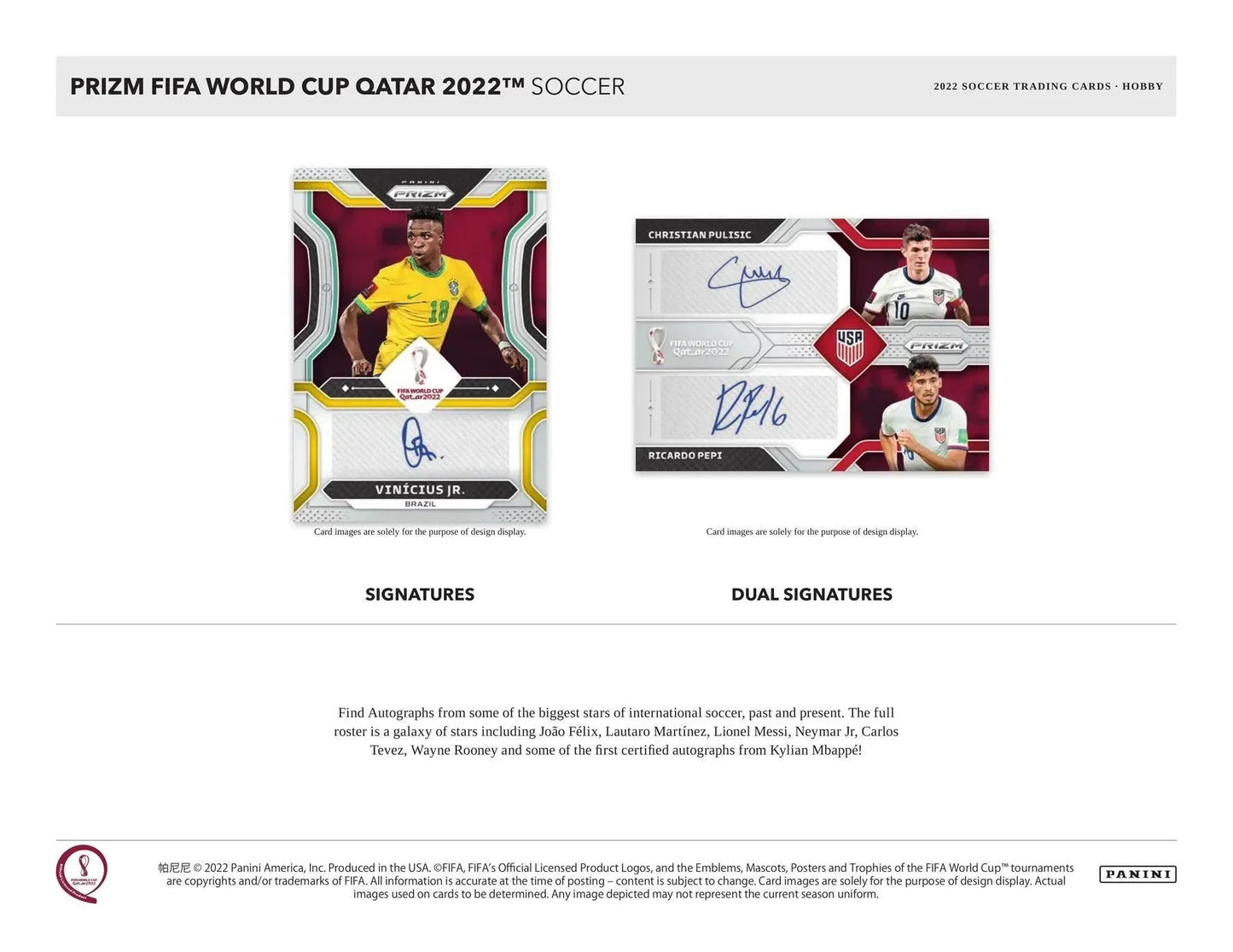 Panini - 2022 FIFA World Cup Prizm Football (Soccer) - Hobby Box (12 Packs)