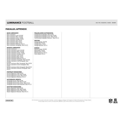 Panini - 2022 Luminance American Football (NFL) - Hobby Box