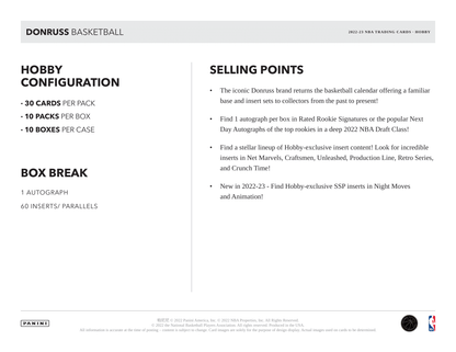 Panini - 2022/23 Donruss Basketball (NBA) - Hobby Box