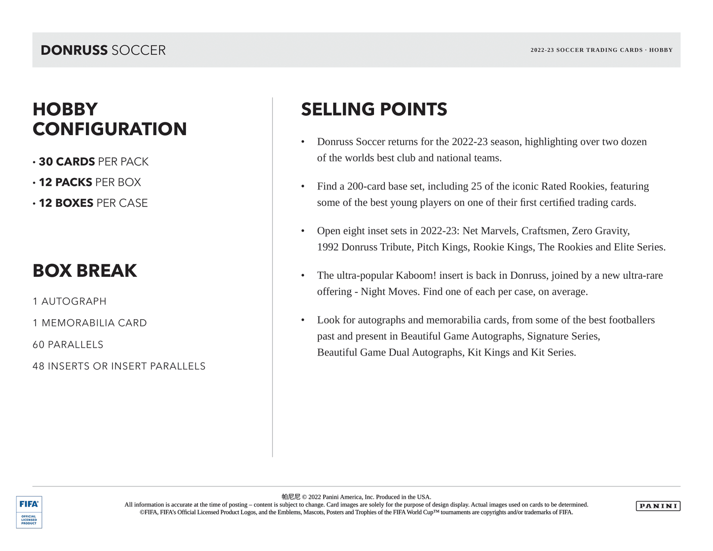 Panini - 2022/23 Donruss Football (Soccer) - Hobby Box