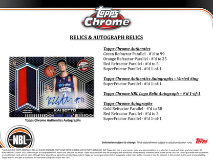 Topps - 2022/23 Chrome National Basketball League (NBL) - Hobby Box